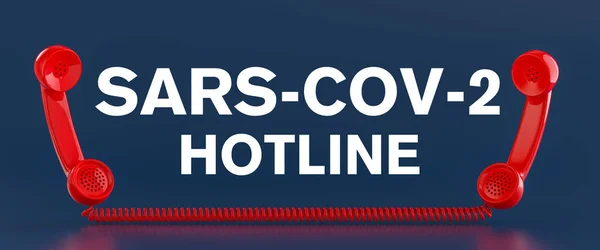 Sars Cov Covid Coronavirus Hotline Met Vaste Telefoonontvangers — Stockfoto