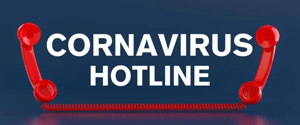 Hotline Coronavirus Covid Con Due Telefoni Rossi — Foto Stock