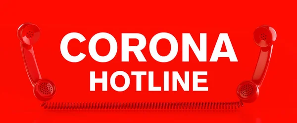 Corona Virus Hotline Met Covid Virus Een Rode Telefoon — Stockfoto