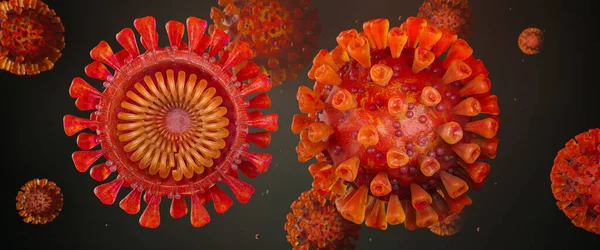 Corona Virüsü Sars Cov Virüsü Ile Kesişen Başlık Görüntüleme — Stok fotoğraf