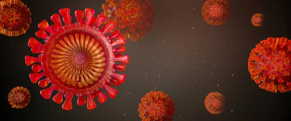 Akciğer Hastalığı Covid Tetikleyen Sars Cov Koronavirüsünün Çapraz Kesiti Bireysel — Stok fotoğraf
