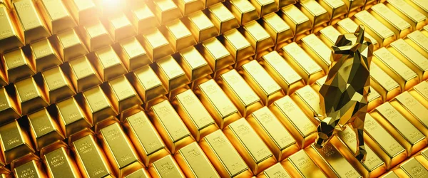 Barras Oro Precio Del Oro Bolsa Está Aumentando Imagen Concepto —  Fotos de Stock