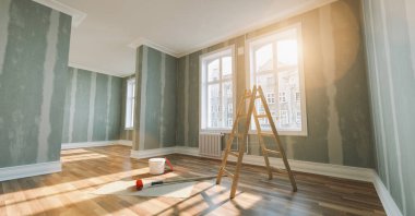 Yürüme odasındaki alçıpan ile yenileme ve modernizasyon