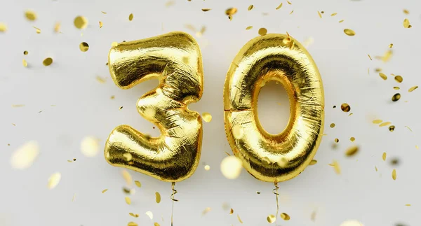 Jaar Oud Gouden Ballonnen Nummer Jubileum Gefeliciteerd Met Verjaardag Met — Stockfoto