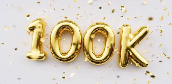 100 Mil Seguidores Celebração Cartaz Realização Mídia Social 100K Seguidores — Fotografia de Stock