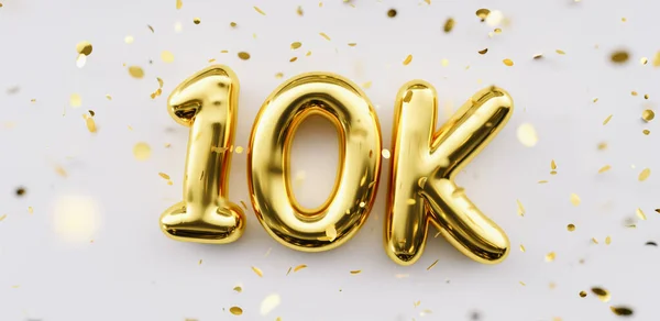 10K Festeggiamenti Seguaci Manifesto Successo Sui Social Media 10K Seguaci — Foto Stock