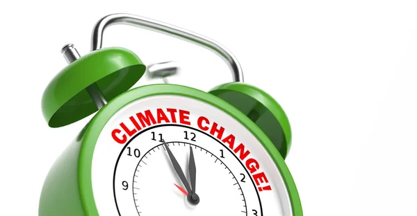 Climate Change Climate Protection Word Green Alarm Clock — Stock Photo, Image