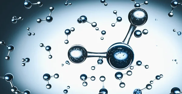 Molekuly Vodíku Šedém Pozadí — Stock fotografie