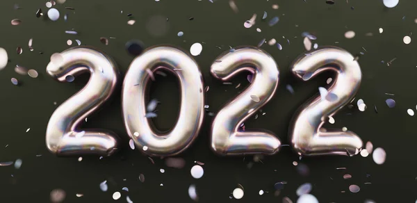 Boldog Évet 2022 Ben 2022 Elhomályosító Számok Csökkenő Csillogás Konfetti — Stock Fotó