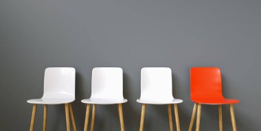 Satır bir kırmızı koltukları. İş fırsatı. İş liderlik. İşe Alım kavramı