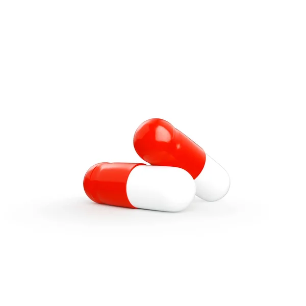 Medizin Blaue Und Gelbe Pillen Oder Kapseln Isoliert Auf Weißem — Stockfoto