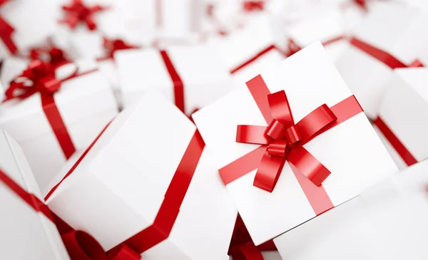 Viele Rote Geschenkbox — Stockfoto