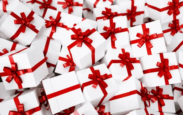Many Christmas Gift Boxes — Stock Photo, Image