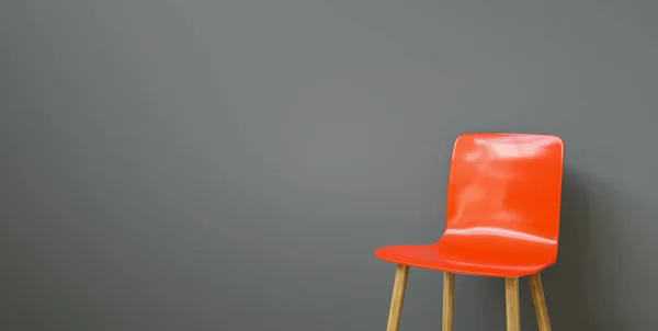 Stock image red chair in a waiting room of a office, with copy space for individual text 