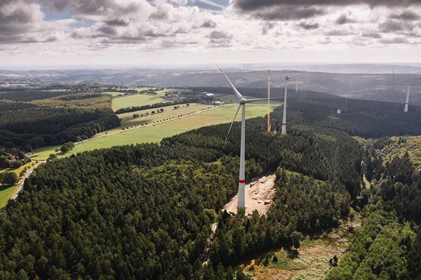 stock image wind turbines uconstruction site in rural german landscape
