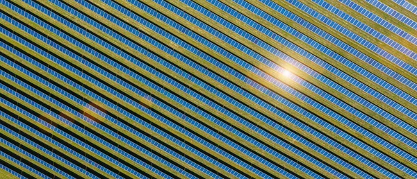 Panel Słoneczny Fotowoltaiczny Alternatywne Źródło Energii Elektrycznej Rozmiar Banera — Zdjęcie stockowe