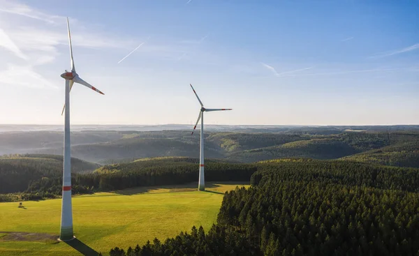 Вітрові Турбіни Повітря Концепція Сталого Розвитку Екологічно Чиста Відновлювана Енергетика — стокове фото