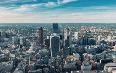 İngiltere 'deki Londra şehrinin panoramik hava görüntüsü