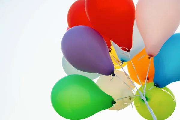Ballons Verjaardag Blauwe Hemel — Stockfoto
