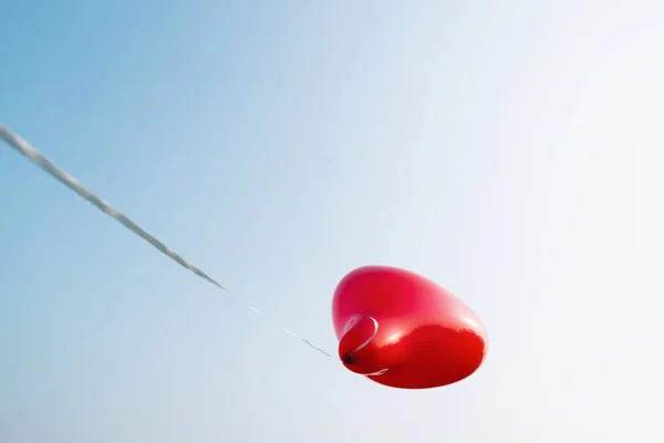 stock image Heart shape balloon against blue sky. copyspace for your individual text.