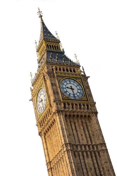 Big Ben Isolerad Vit Bakgrund London Storbritannien — Stockfoto