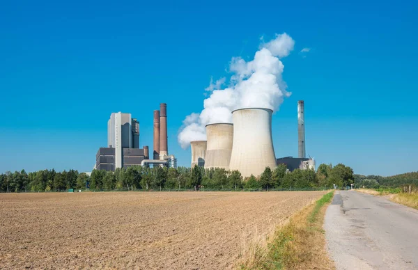 Brown coal power station at summer, germany