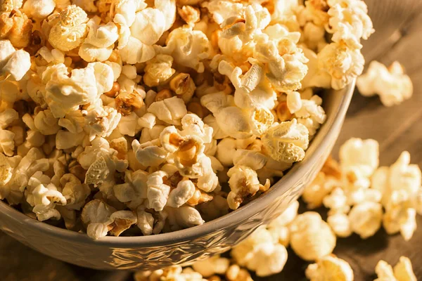 Hausgemachtes Mais Popcorn Einer Schüssel — Stockfoto