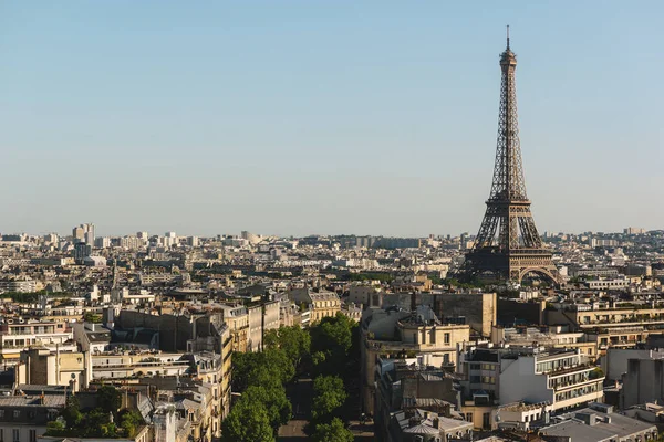 Visa Eiffeltornet Vid Solnedgången Paris Frankrike — Stockfoto