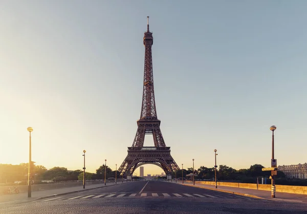 Zonsopgang Bij Eiffeltoren Parijs Frankrijk — Stockfoto