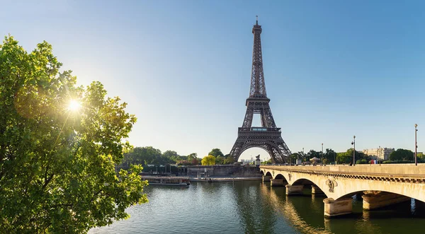 Eiffel Torony Panoráma Párizs Franciaország — Stock Fotó
