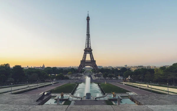 Eiffeltoren Parijs Bij Zonsondergang Frankrijk — Stockfoto
