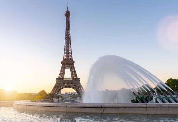 Eiffeltoren Vanaf Trocadero Fontein Vierkant — Stockfoto