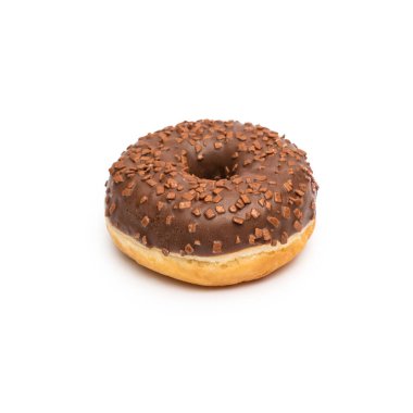 çikolatalı çörek üzerinde beyaz izole