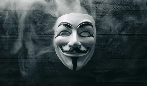 Aachen Germany February 2017 Студія Знімок Маски Anonymous Vendetta Димом — стокове фото