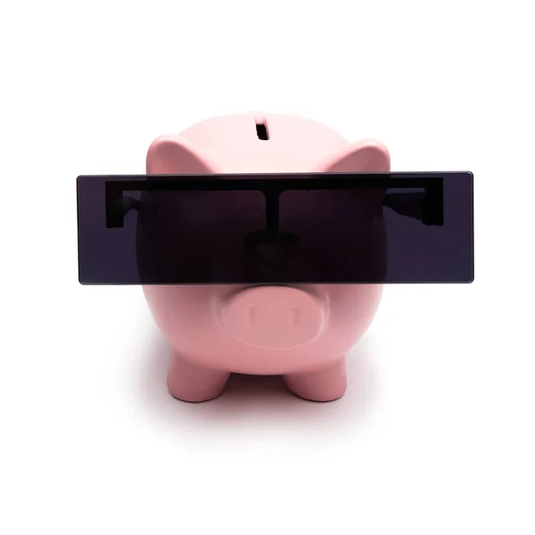 Anonymous Piggy Bank White Background — Stock Photo, Image