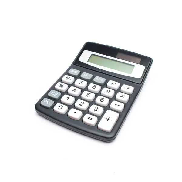 Покрытый Калькулятор Белом Фоне — стоковое фото