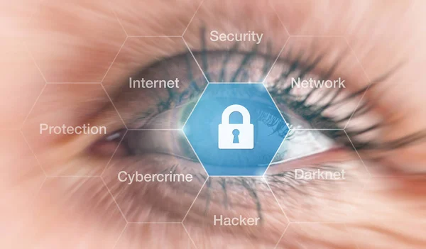 Cyber Sicherheitskonzept Menschliches Auge — Stockfoto