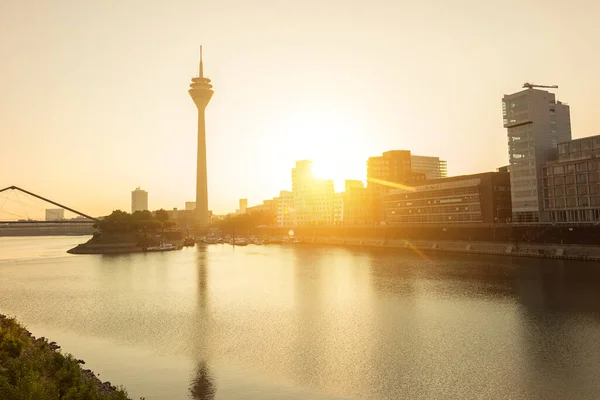 Dusseldorf Skyline Sunrise — Stock Photo, Image