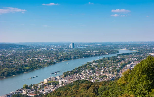 Yazın Drachenfels Den Bonn City Manzarası — Stok fotoğraf