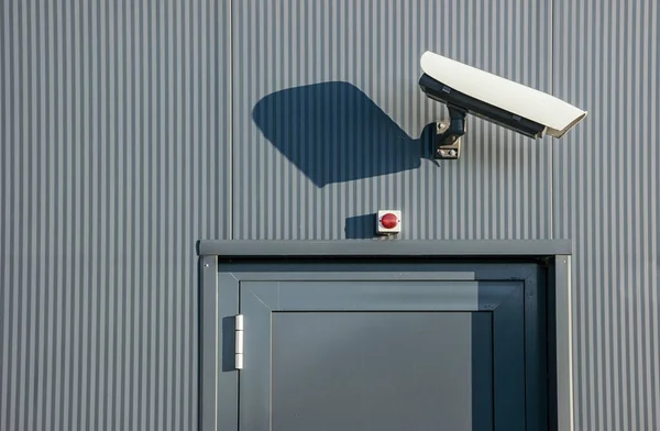 Kamera Lub System Nadzoru Cctv Budynku Przemysłowym — Zdjęcie stockowe