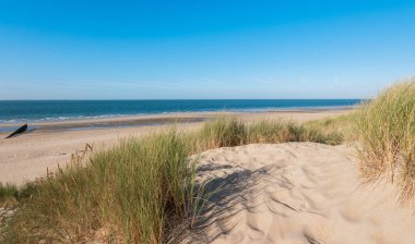 Zeeland, Hollanda 'da çimenli kum tepeleri