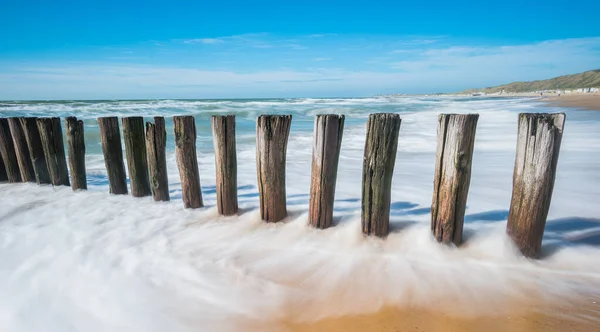 Starý Vlnolam Mořských Vlnách Domburgu Nizozemsko — Stock fotografie