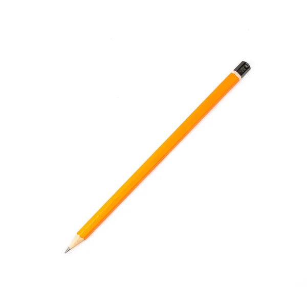 Pomarańczowy Drewniany Ołówek Izolowany Białym Tle — Zdjęcie stockowe