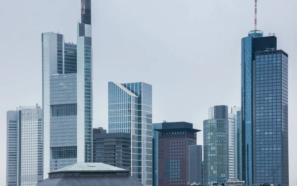 Frankfurter Skyline Hintergrund — Stockfoto