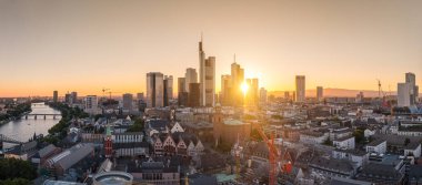 Frankfurt financial district panorama clipart