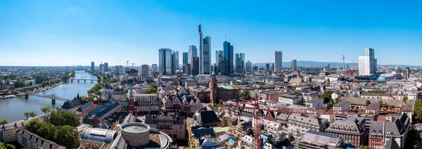 Skyline Frankfurt Panorama Fundo — Fotografia de Stock