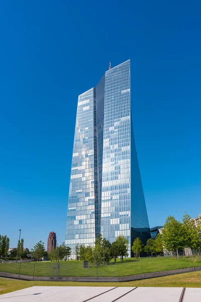 Europeiska Centralbankens Eller Ecb Huvudkontor Frankfurt Main Sommaren — Stockfoto