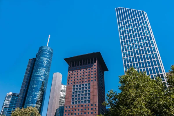Skyskrapa Byggnader Det Kommersiella Distriktet Frankfurt — Stockfoto