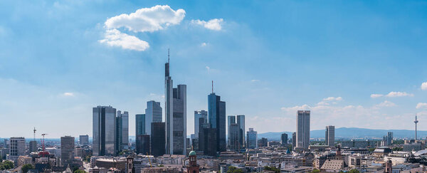 Skyline of Frankfurt am Main financial district panorama