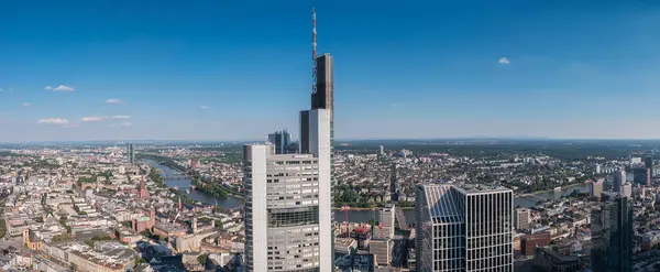 Frankfurt Nad Mohanem Panorama Modrou Oblohou — Stock fotografie